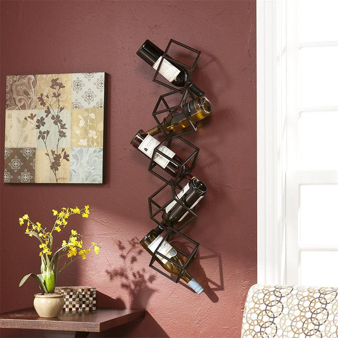 Beatiful Artistical Iron Cube Wall Wine Frame