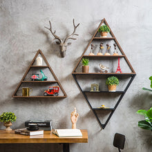 Load image into Gallery viewer, Creative Metal Industrial Triangular Wall Rack Coffee Shop