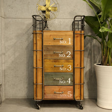 Load image into Gallery viewer, American Village Retro Iron Frame Wooden Five Drawers