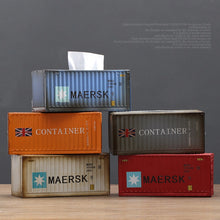 Load image into Gallery viewer, American retro industrial wind creative metal tin container tissue box