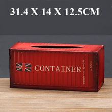 Load image into Gallery viewer, American retro industrial wind creative metal tin container tissue box