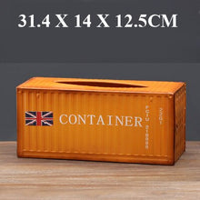 Load image into Gallery viewer, American retro industrial wind creative metal tin container tissue box