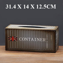 Load image into Gallery viewer, American retro industrial wind creative metal tin container tissue box