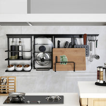 Load image into Gallery viewer, Black Kitchen Organizer Rack Aluminum