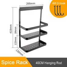 Load image into Gallery viewer, Black Kitchen Organizer Rack Aluminum