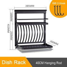 Load image into Gallery viewer, Black Kitchen Organizer Rack Aluminum