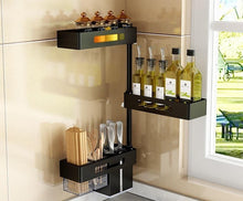 Load image into Gallery viewer, Black Wall Hanging Non punching Kitchen Corner