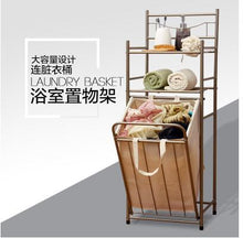 Load image into Gallery viewer, The dirty laundry basket receives a bucket of a multi-layer shelvingY